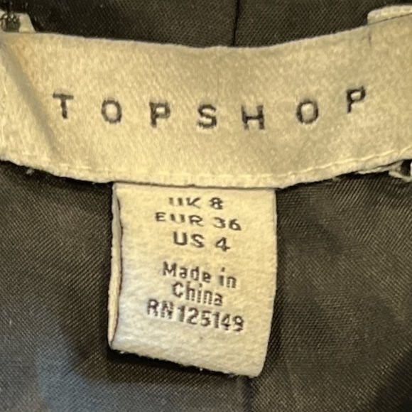 TOPSHOP Vegan Moto Bomber Jacket Size 4 Excellent Condition Zip Up Bikercore - Picture 8 of 13